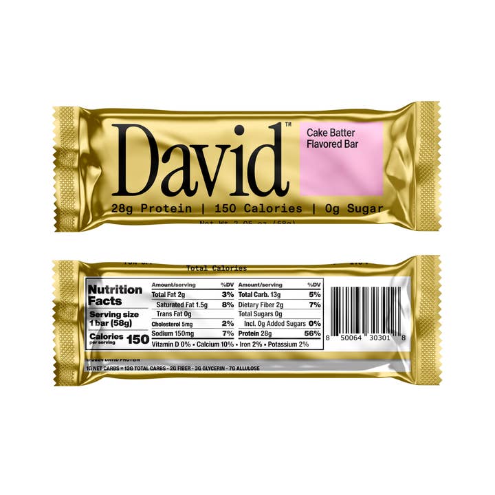 Cake Batter Protein Bar Mastercase (72 Total Bars) for wholesale by David Protein