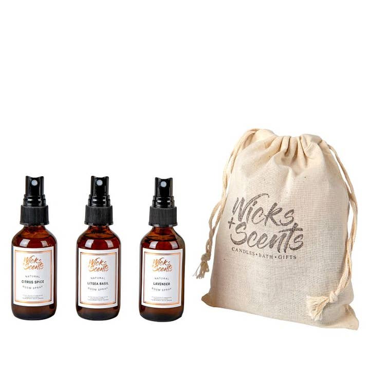 Wicks + Scents - Wholesale Room & Linen Spray - Citrus Spice - All Natural Room + Linen Spray1