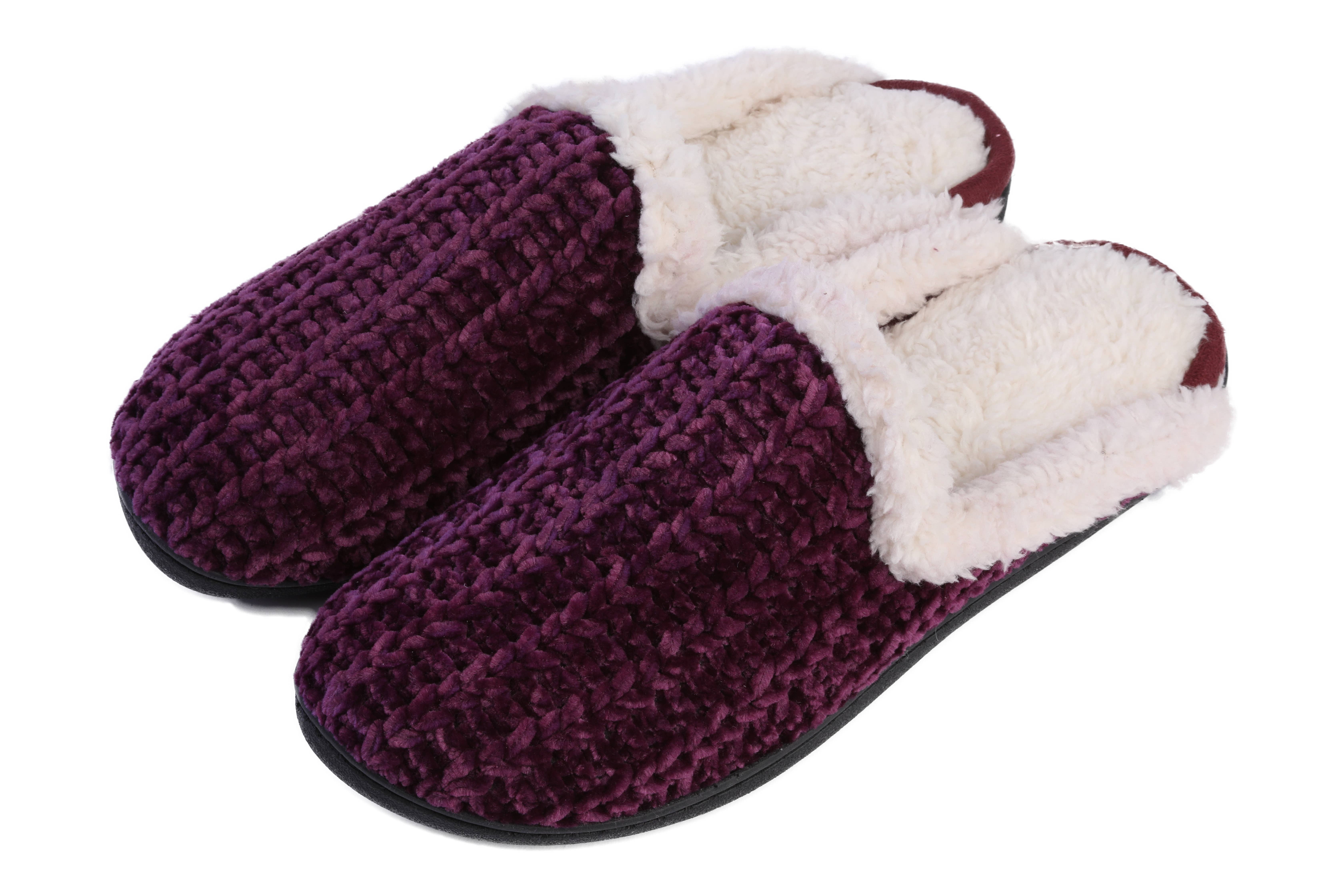 Roxoni - Wholesale Slippers - Women's - WOMEN'S SOFT INDOOR SUEDE FURR CLOG SLIPPERS.1