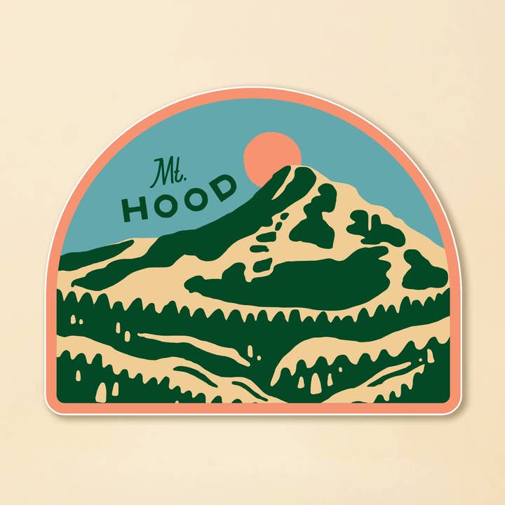 Retro Mt. Hood Sticker for wholesale by Tender Loving Empire