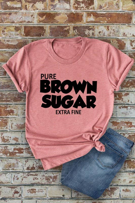 Top Avenue – T-shirt estampada - Mulher por atacado – Camiseta Pure Brown Sugar Extra Fino, Unissexo de gola curta6