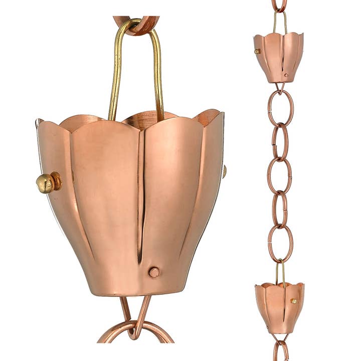 Good Directions - Wholesale Outdoor Ornament/Decor - Crocus Rain Chain - 8.5 ft., with 6 Large Cups