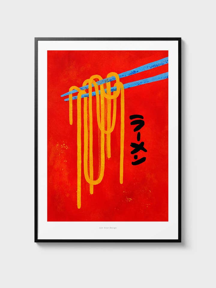 Ramen Noodles | A4–A3 Colorful Asian Food Illustration Print for wholesale by Just Cool Design