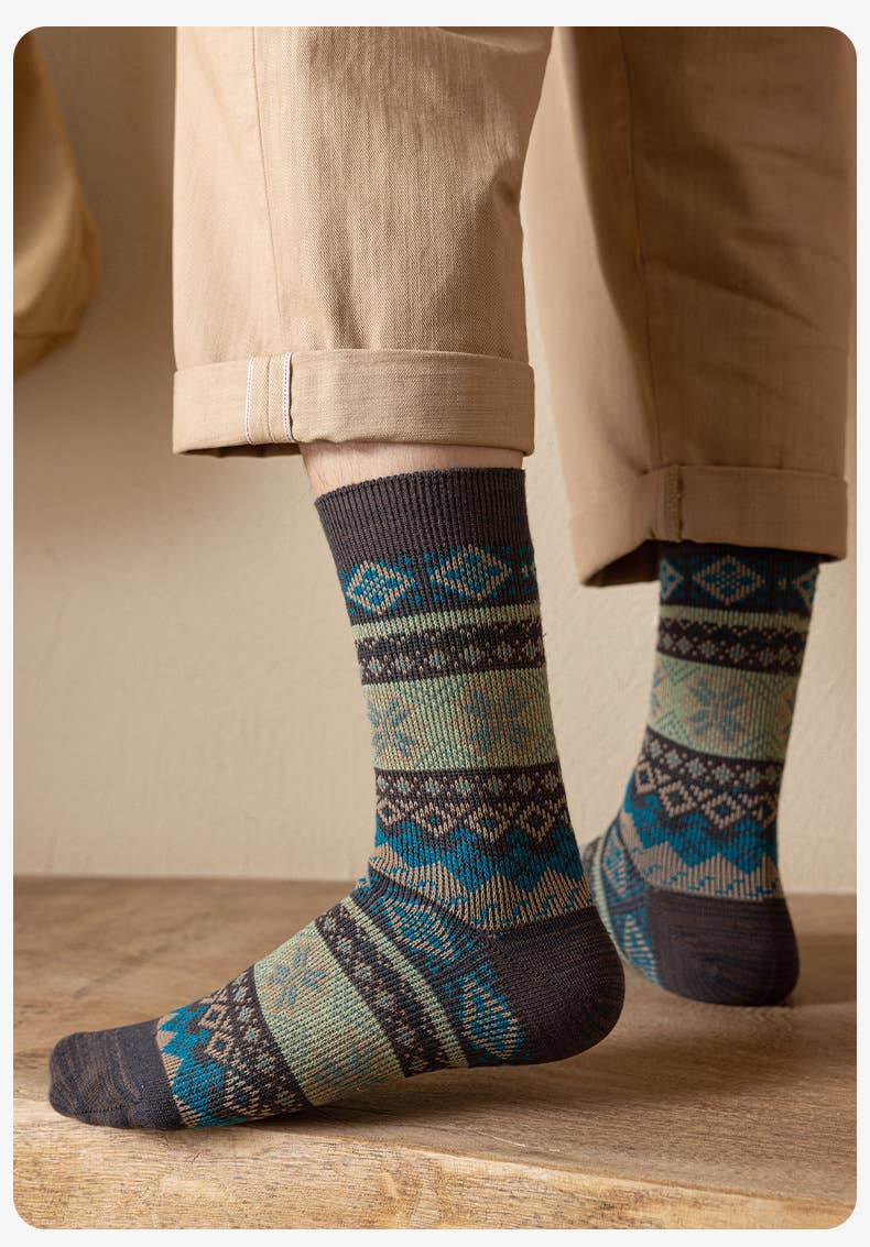 Tourtiwi - Vendita all'ingrosso Calzini - Uomo - Calzini da uomo Retro Mid-Tube Warm Socks13