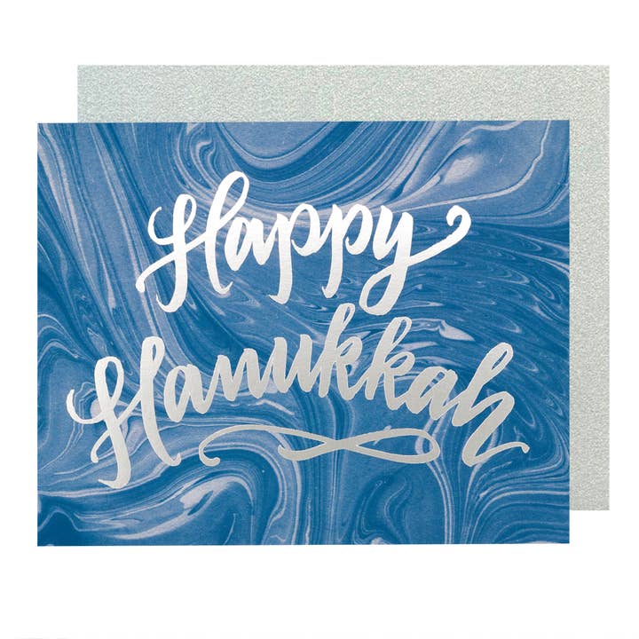 Carte de vacances en marbre Hanoukka pour la vente par The Social Type
