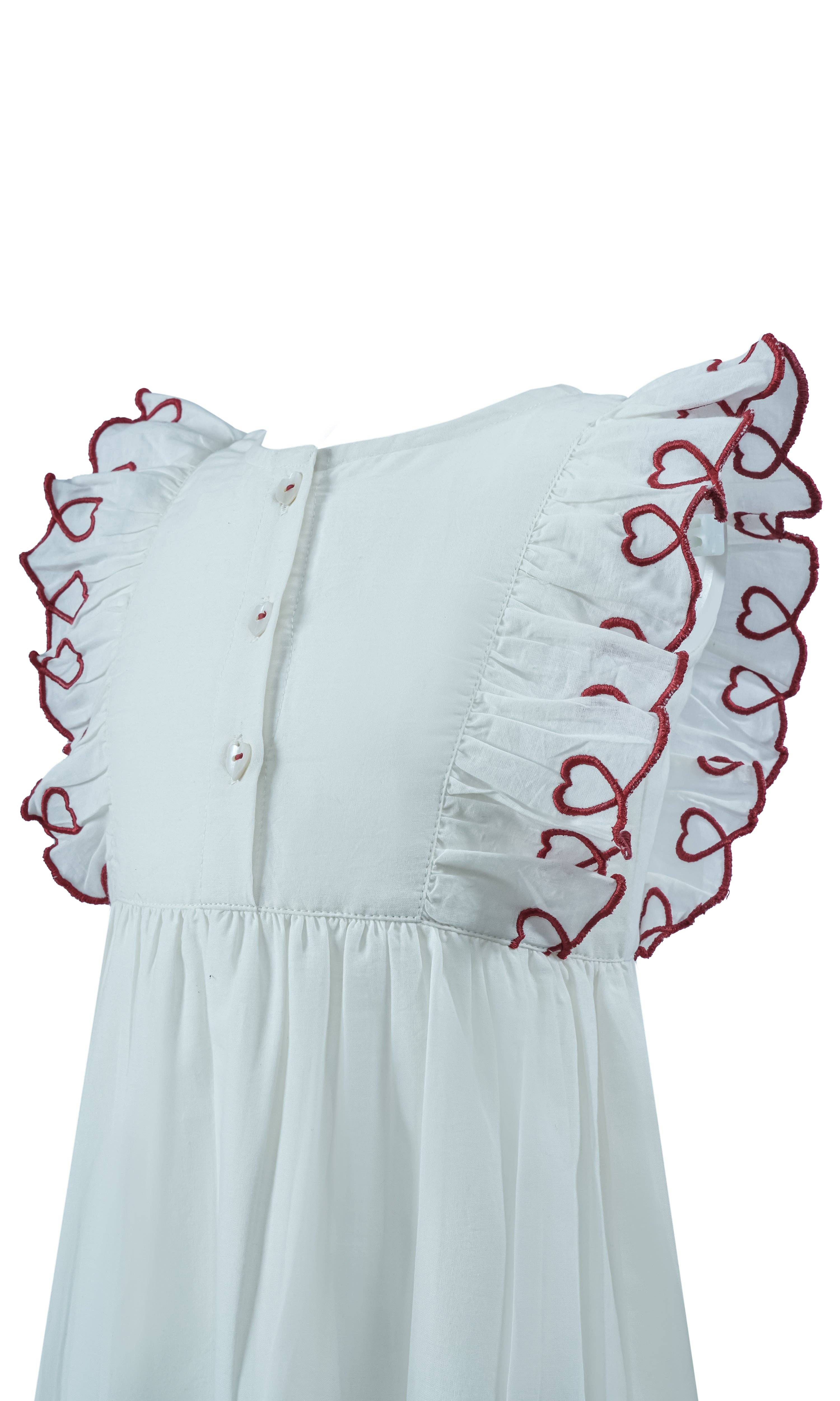 Yo Baby - Wholesale Dress - Kids - Heart Emroidered Gathered Dress2