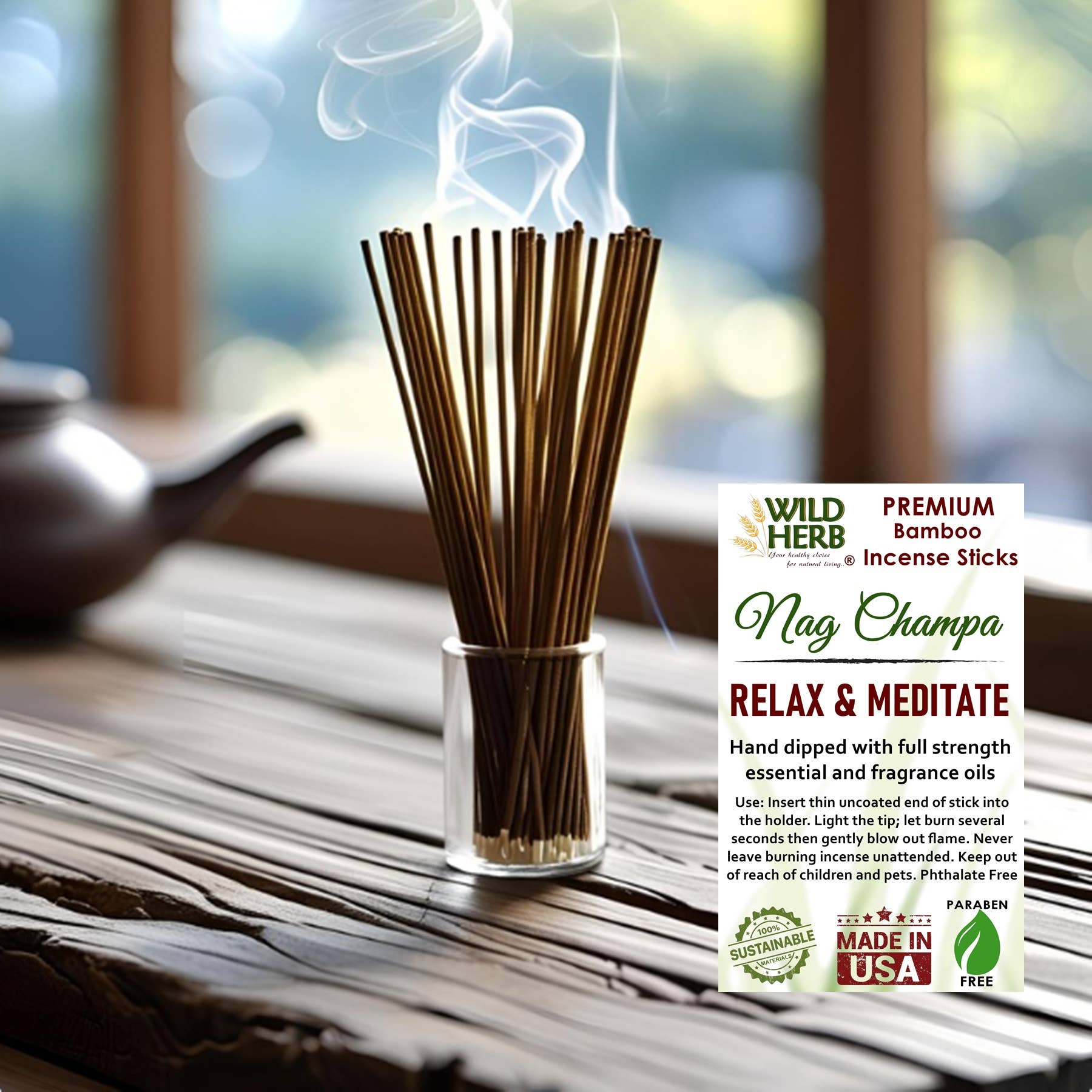 Wild Herb Soap Co - Wholesale Incense - Nag Champa Incense Sticks Paraben Free in USA Pre-packaged0