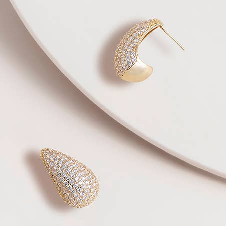 Crystal Droplet Post Earrings for wholesale by Super Amazing