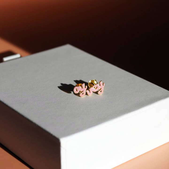 Mamaleh Jewelry - Wholesale Stud/Post Earrings - Oy Vey Enamel Studs
