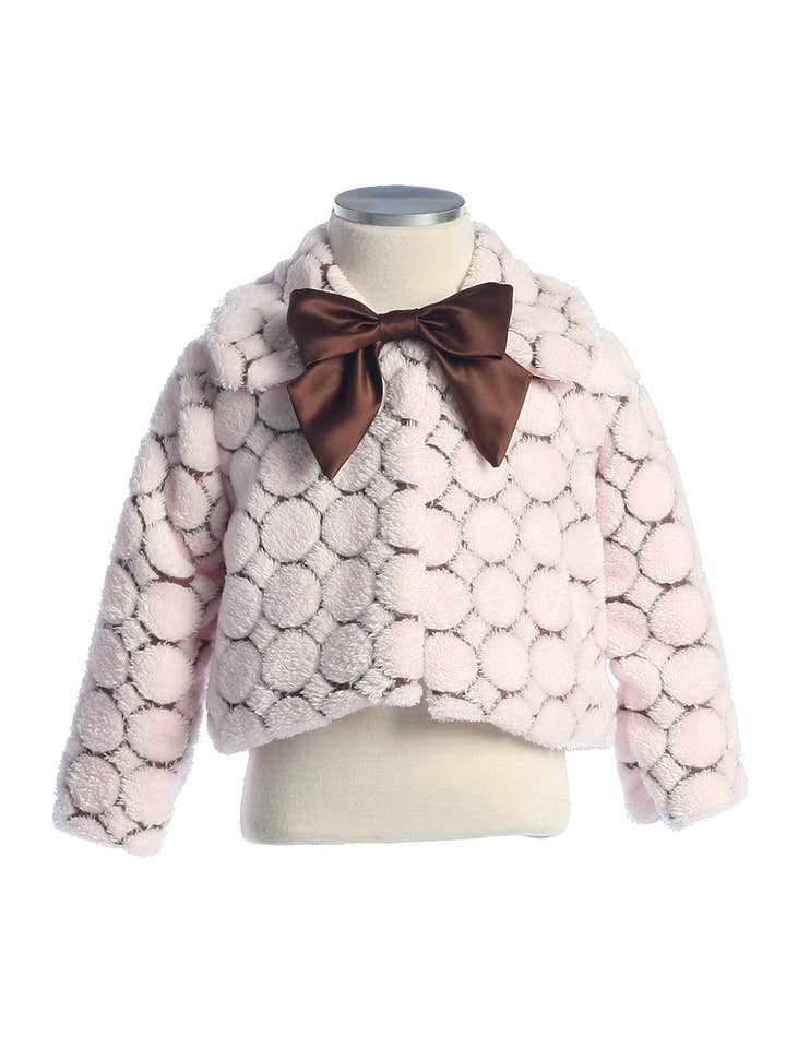 Sweet Kids, Inc. - Vendita all'ingrosso Giacca - Bambini - C16 - giacca in pelliccia sintetica a pois con nastro in raso