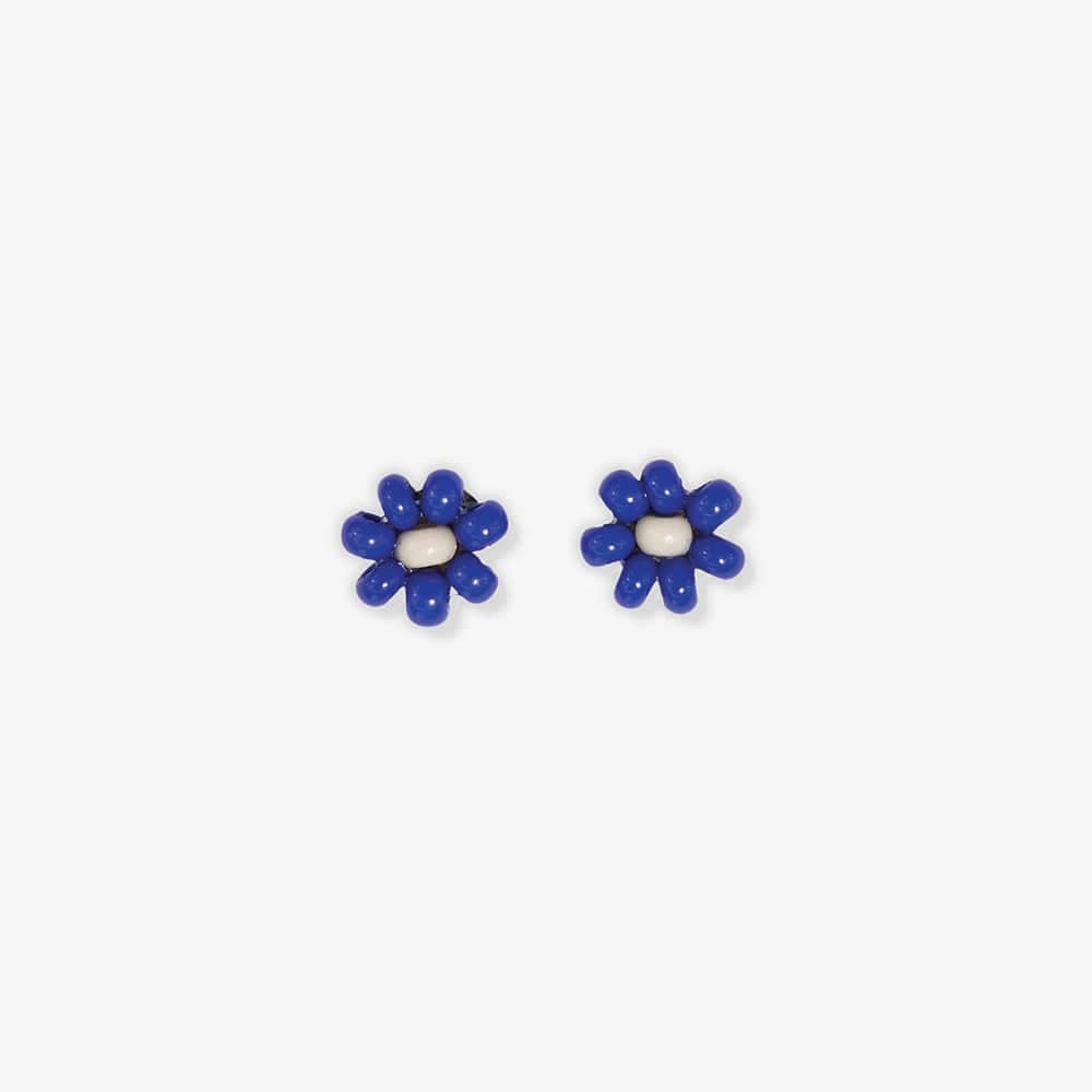 INK + ALLOY - Wholesale Stud/Post Earrings - Tina Two Color Beaded Post Earrings Lapis Wholesale