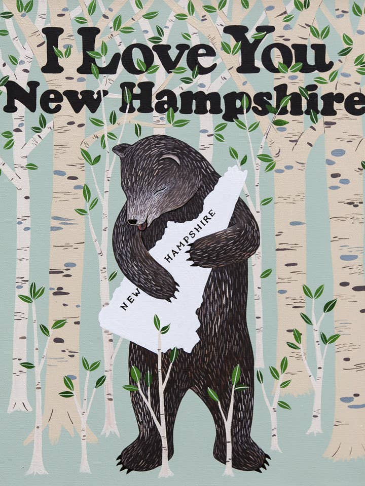 "I Love You New Hampshire" Print for wholesale by 3 Fish Studios