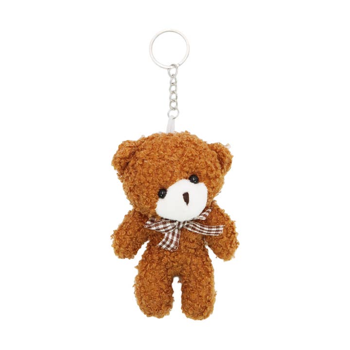 Cap Zone - Wholesale Keychain - Women's - Teddy Bear Fuzzy Terry Fleece Stuffed Key Chain