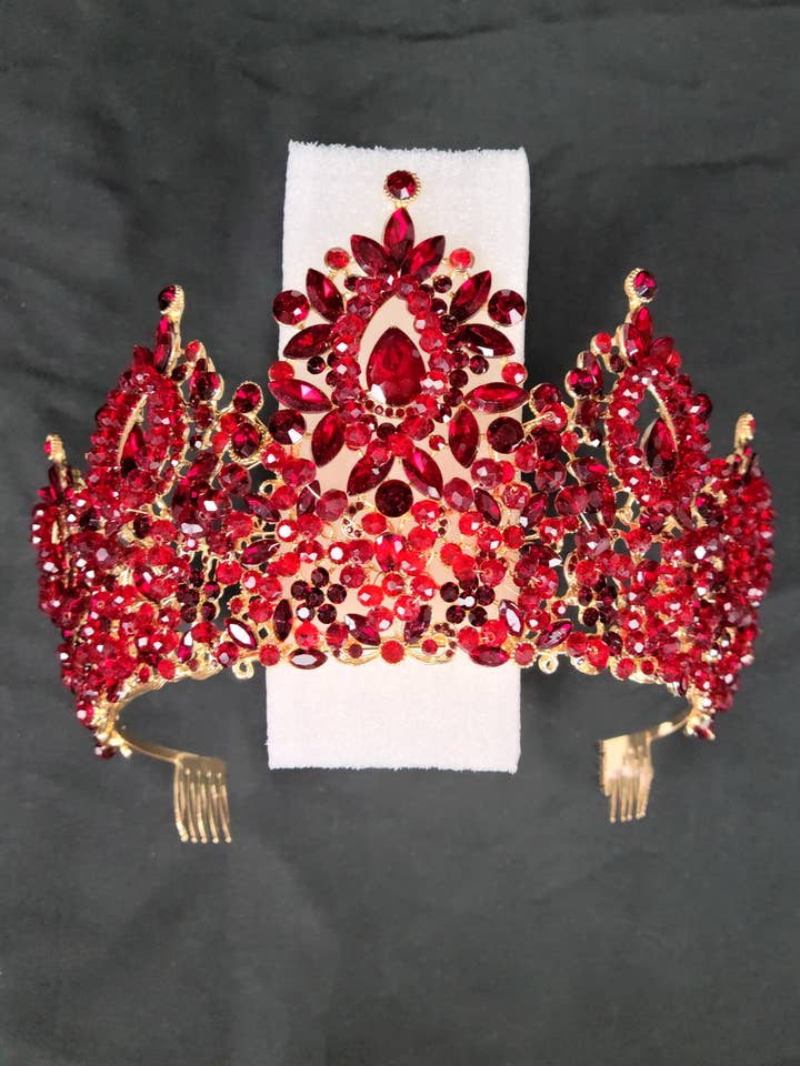 Metal tiara with crystal balls and jewel rhinestones HT962 for wholesale by Chicas