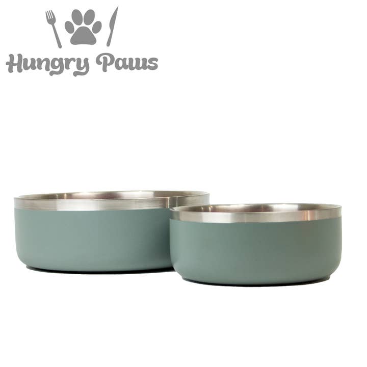 Ancol Pet Products Ltd - Wholesale Pet Bowl - Cat/Dog - Double Wall Stainless Steel Bowl Sage Green