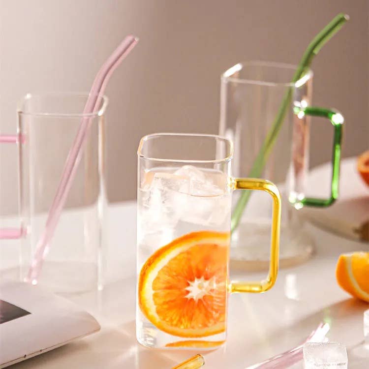 Subli Vinyl Blanks – wholesale Dricksglas och koppar – Square Libbey-glas med bambulock och sugrör11