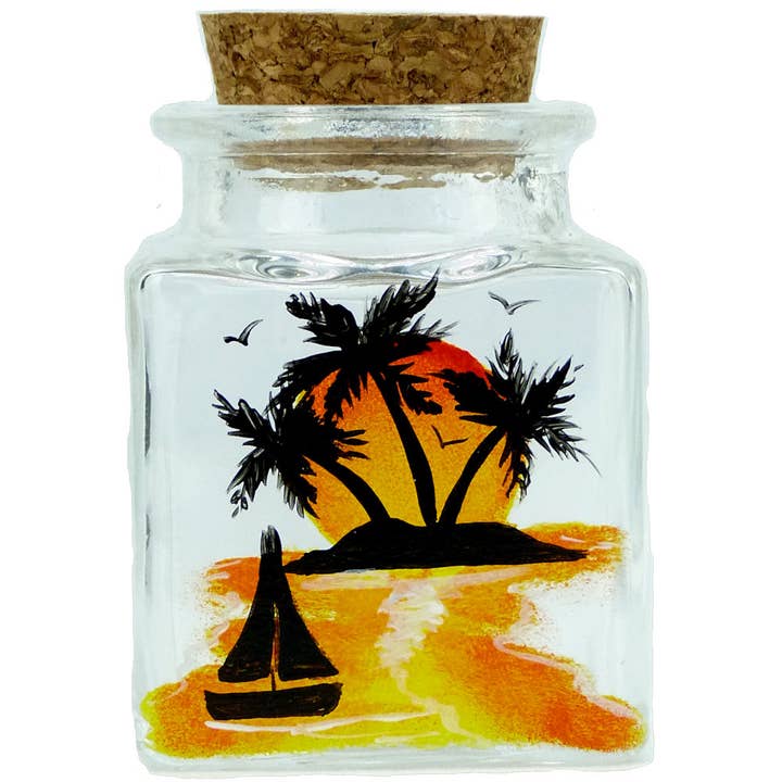 Sunset Sailboat Spice Jar - Discontinued Design for wholesale by Classy Art Designs, LLC