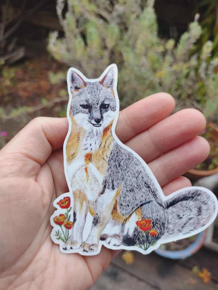 Autocolante Vinil Raposa Cinzenta por atacado de Tarasance