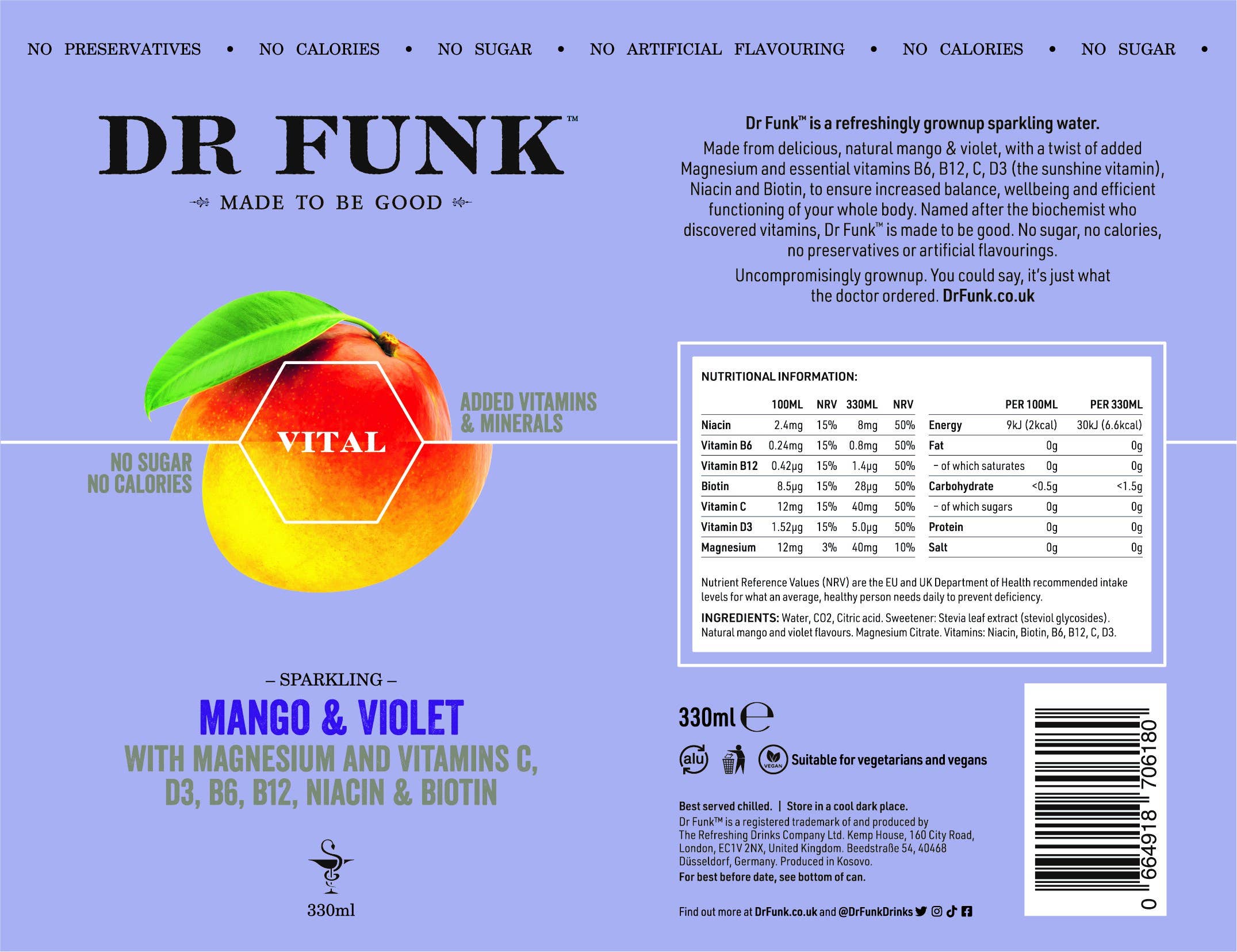 Dr Funk - Wholesale Sparkling Water - Mango with Magnesium and 6 essential nutrients11