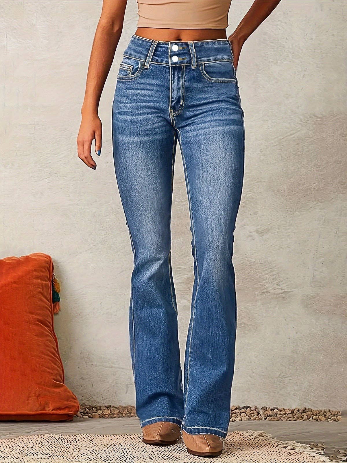 SALINA TRADING INC - Wholesale Jeans - Women's - Women Fashion Retro Stretch Slim Fit Flared Jeans1