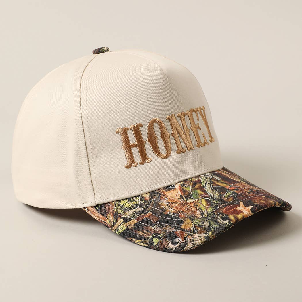 Fashion City - Wholesale Trucker Hat - Unisex - HONEY Lettering Embroidery Camo Two-Tone Cap10