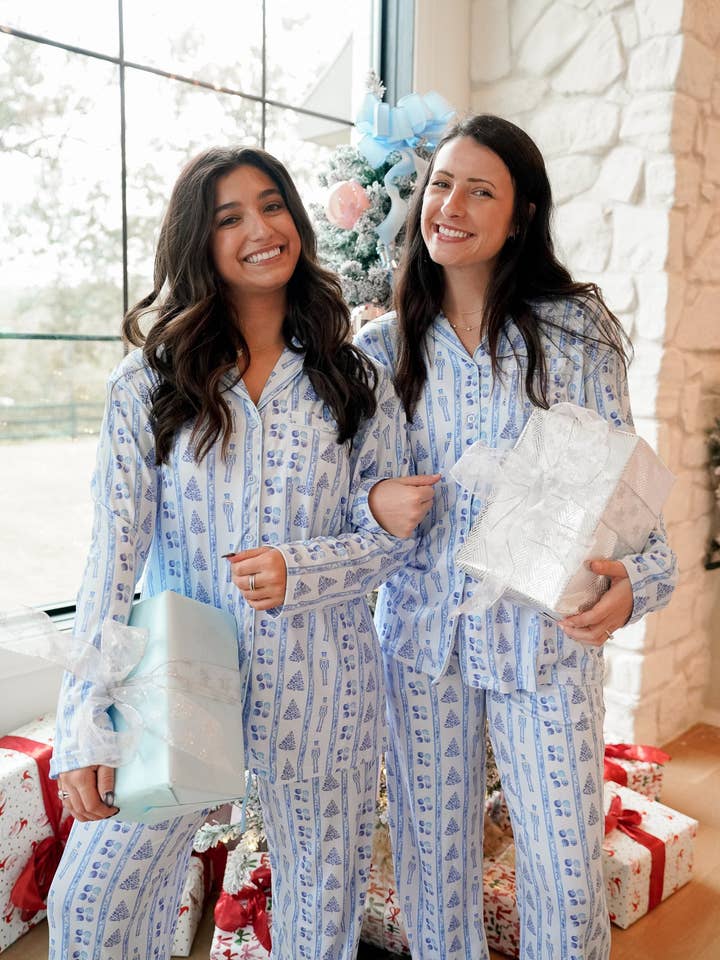 KENZKUSTOMZ - Wholesale Sleepwear Set - Women's - Blue Christmas - Long Pajama Set10