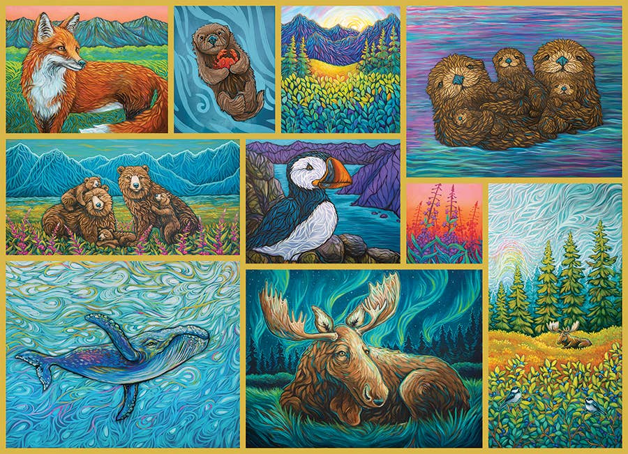 Outset Games and Cobble Hill Puzzles - Wholesale Puzzle - Adult - Alaskan Animals - 500pc-Puzzle by Amanda Rose Warren1