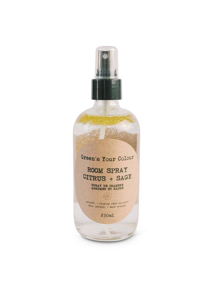 Home Spray Citrus + Sage **NATURAL** for wholesale by Green's Your Colour Inc.