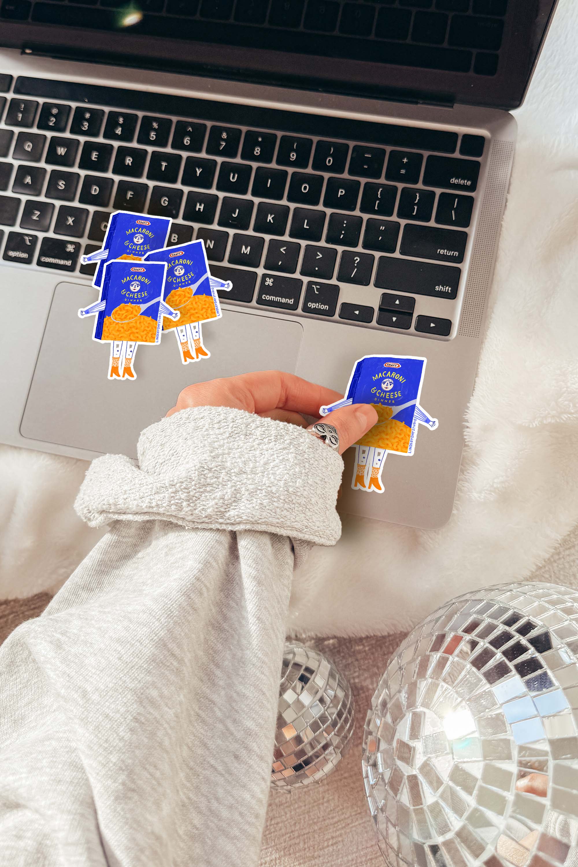 Lindsey Day Studio - Vente Autocollant - Autocollant Maggie Mac N' Cheese, Autocollant drôle, Autocollant alimentaire5