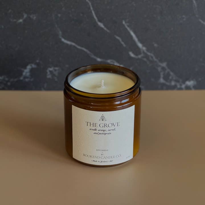 Bookend Candle Co. – wholesale Burkljus – Orange Candle - The Grove Sojaljus1