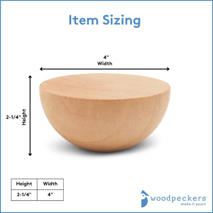 Woodpeckers Crafts - Wholesale Craft Supplies - 4" Split Wood Ball3