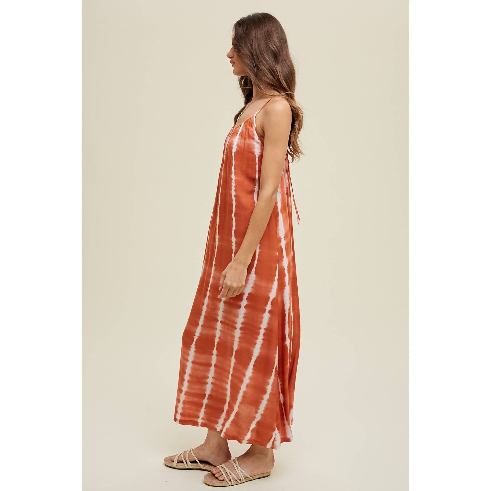 Wishlist Apparel - Wholesale Dress - Women's - TIE DYE MAXI DRESS WITH SELF BACK TIE / WL23-83525