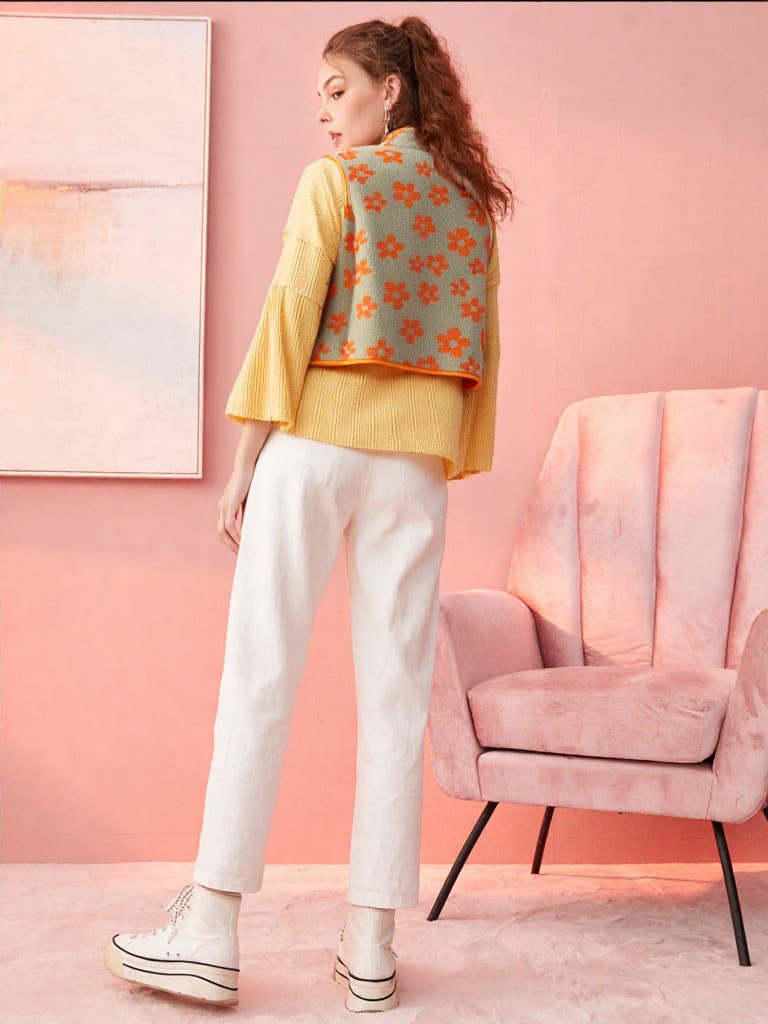 VERY J – Engroshandel Vest - Dame – NJ90128-trykt sød fleece vest25