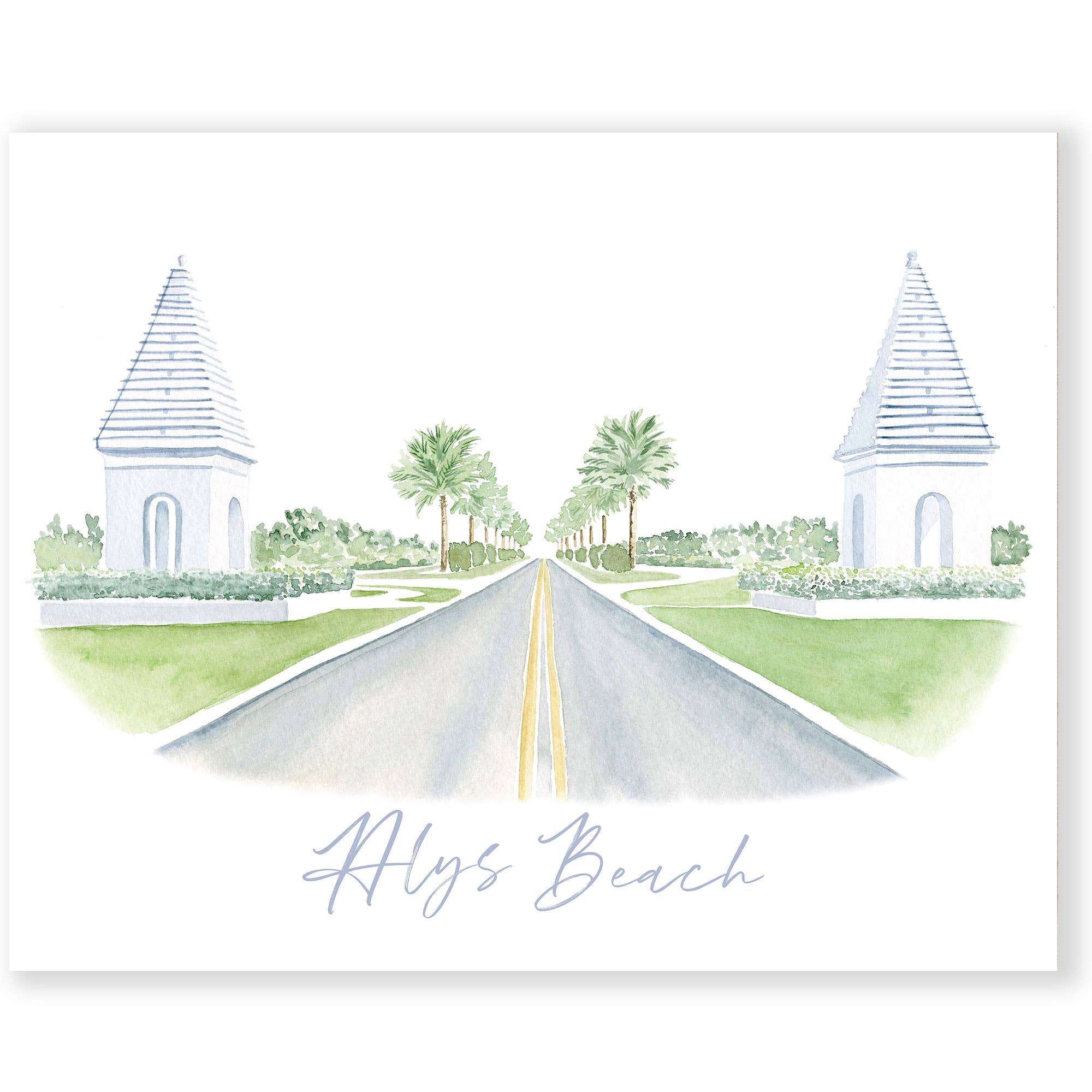 Bridget Linstead Art - Wholesale Art Print - Alys Beach Watercolor Art Print0