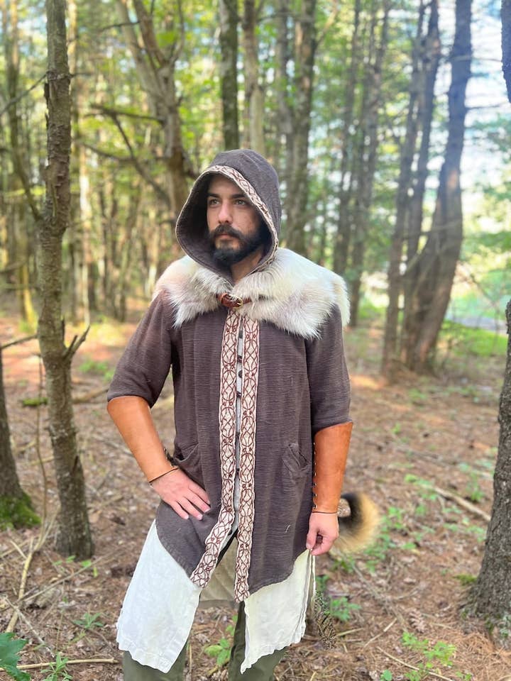 Reindeer Fur Shoulder Mantle/Capelet (Customizable Front Buckle and Leather Color Options) for wholesale by Frost & Ember Creations, LLC