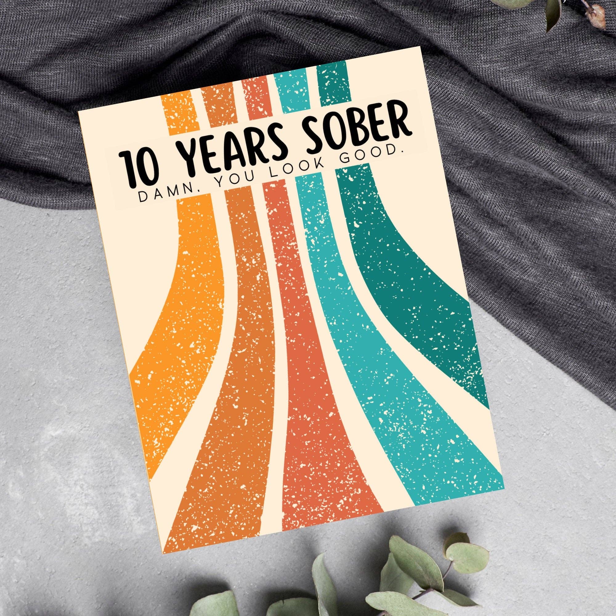As Told By Ellie - Wholesale Congratulations Card - 10 Years Sober Card, Sobriety Anniversary, Soberversary2