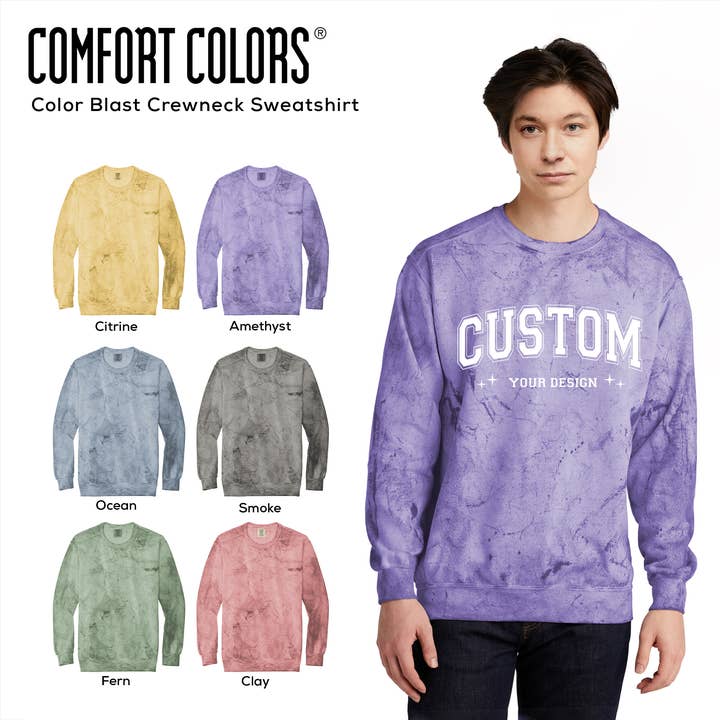 Comfort Colors Color Blast sweatshirt met ronde hals, uniseks 1545 voor wholesale door Herbs Trade