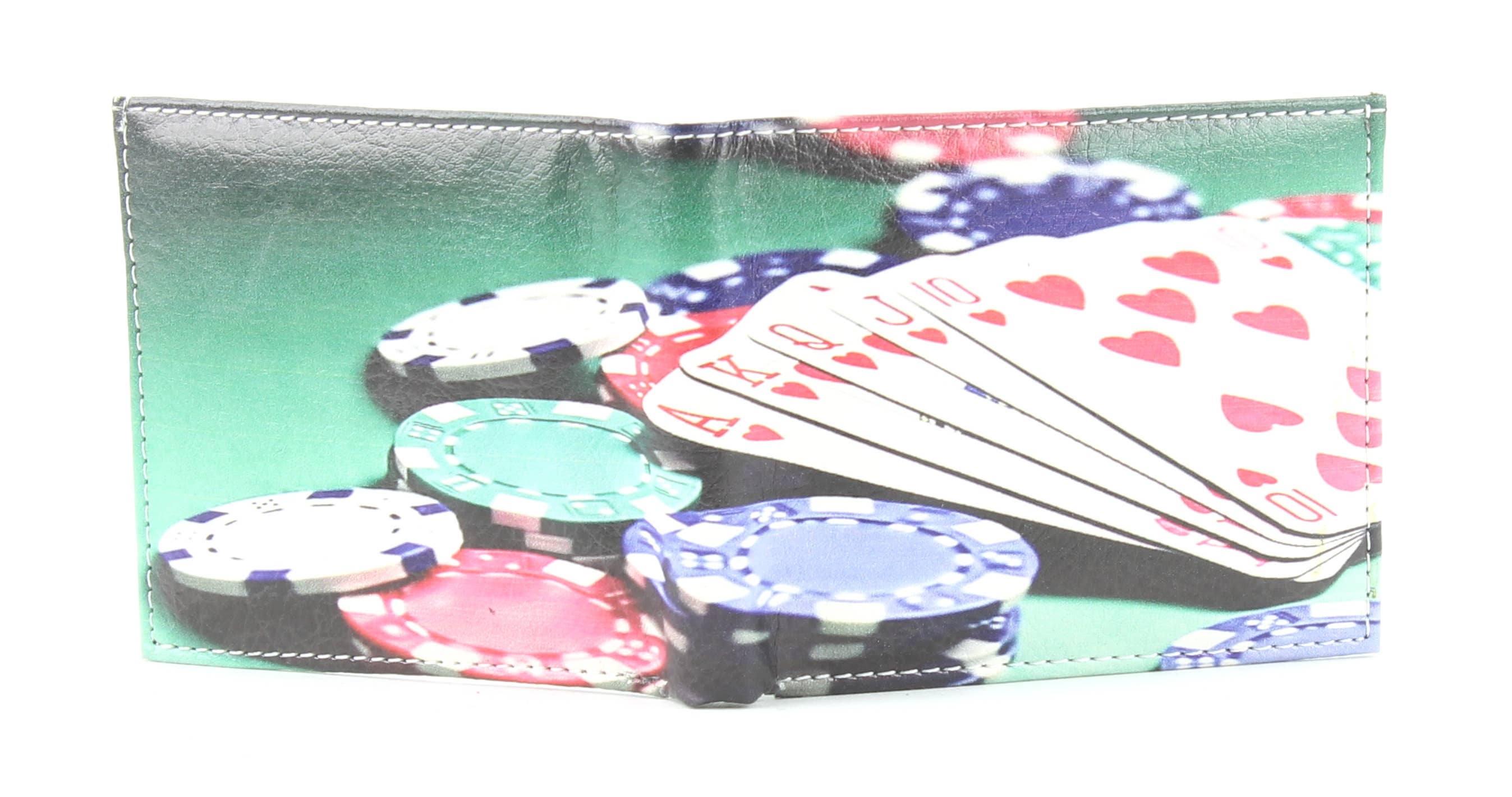 Leather Impressions Inc - Wholesale Wallet - Men's - Poker Chips Vegan Leather Bi Fold Wallet  # VL 5197