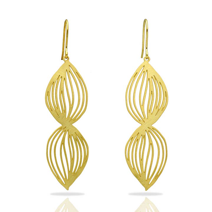 RAS - Wholesale Dangle Earrings - Life Gold Plated Long Earring0