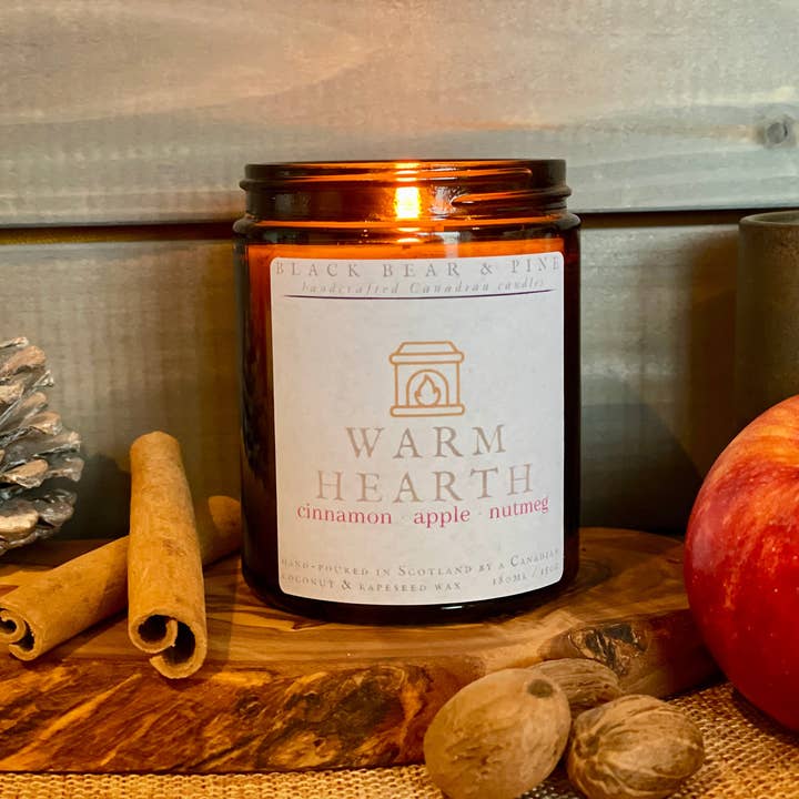 Black Bear & Pine – wholesale Jar/filled candle – Warm Hearth