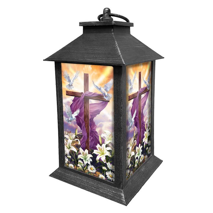 Sunrise Easter Cross Lantern for wholesale by Briarwood Lane