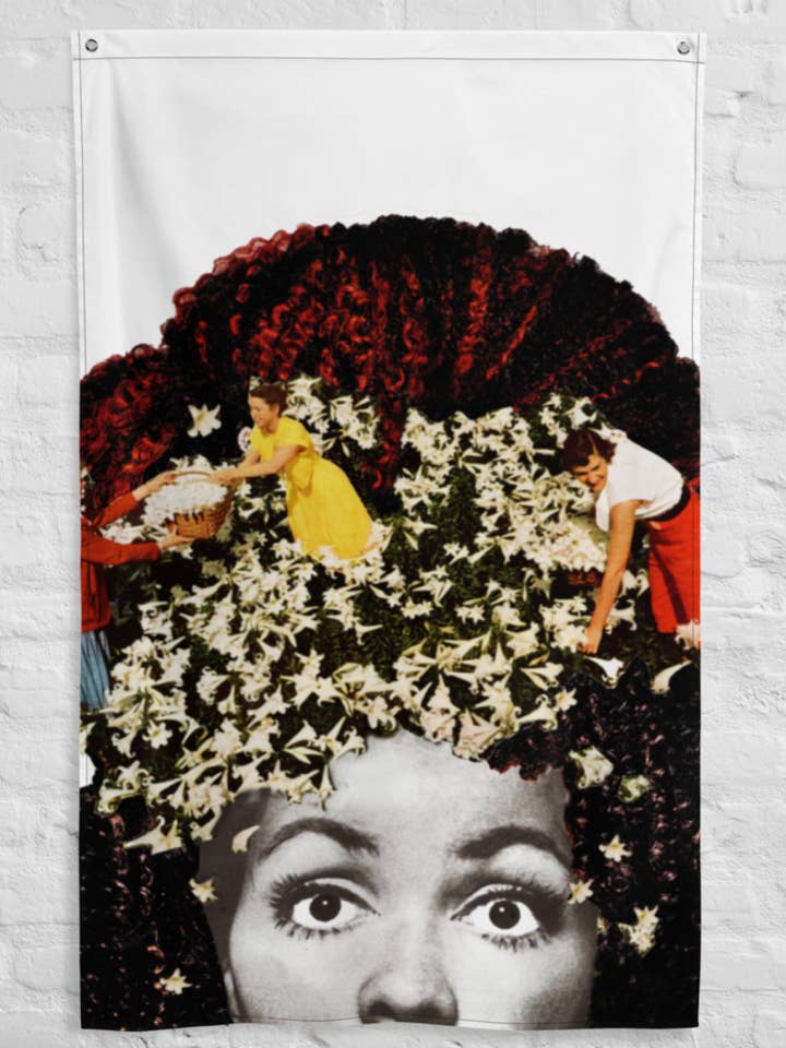 Terrified Tapestry, Funkadelic, Retro Future Tapestry for wholesale by City and Flower Collage