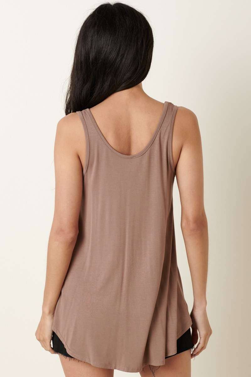 mittoshop - Wholesale Tunic - Women's - BAMBOO FABRIC V-NECK DOLPHIN HEM SLEEVELESS TOP4