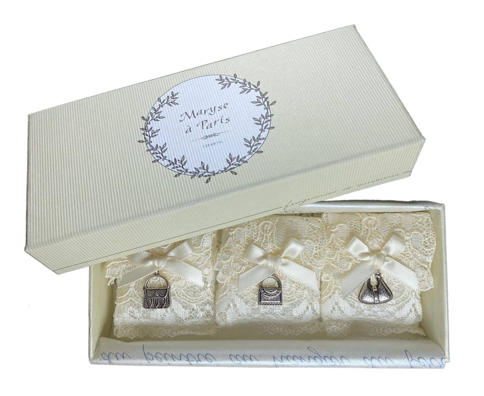 Maryse a paris - Vendita all'ingrosso Sacchetto profumato - Folle de Sacs - Confezione di 3 sacchetti (Fiori Bianchi)1