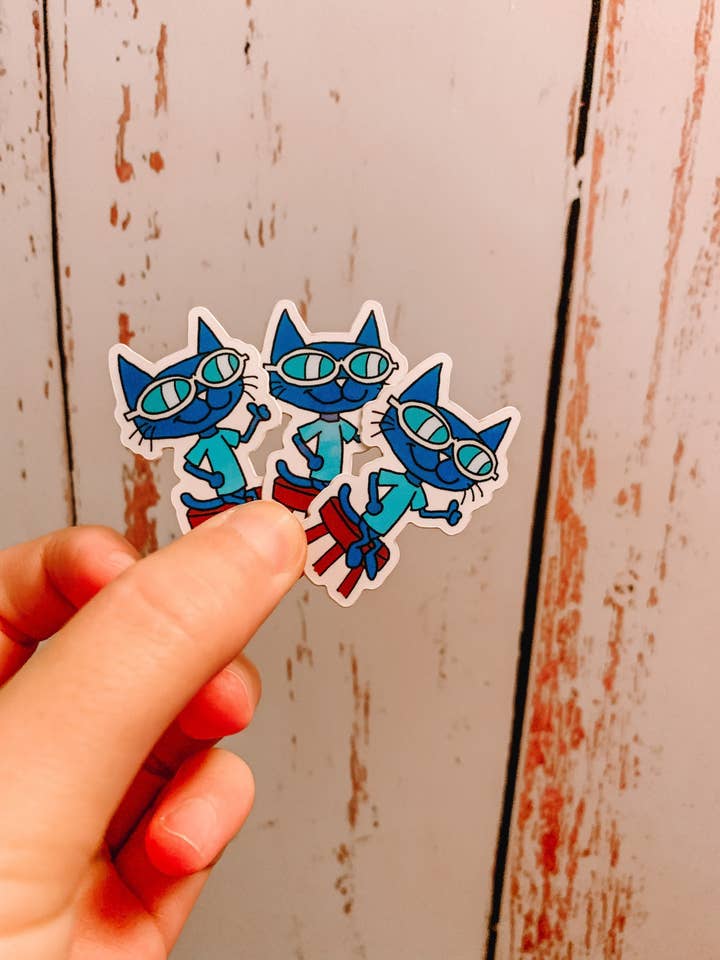 Thumbs Up Cat Sticker | Children's Sticker | Pete the Cat | Teacher | Laptop Sticker for wholesale by Jaxey Designs