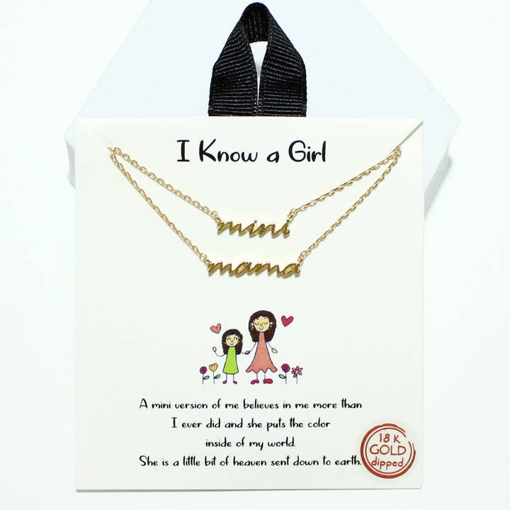 Mama Mini Dainty Set of Two Necklace for wholesale by SOPHIA WHOLESALE