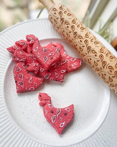 Sweet Rolling Pins - Wholesale Rolling Pin - Embossed Bandana Design Rolling Pin – Bakers & Potters2
