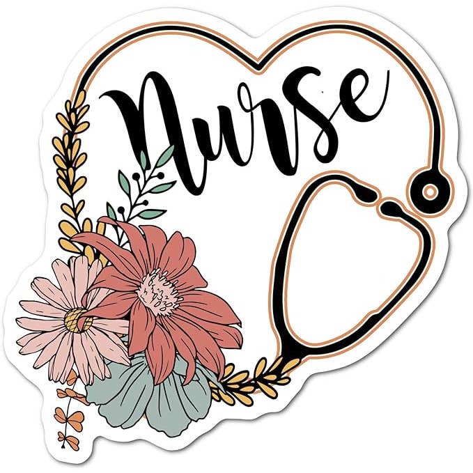 Nurse Stethoscope Flower Sticker for wholesale by Chic Sticker Cafe
