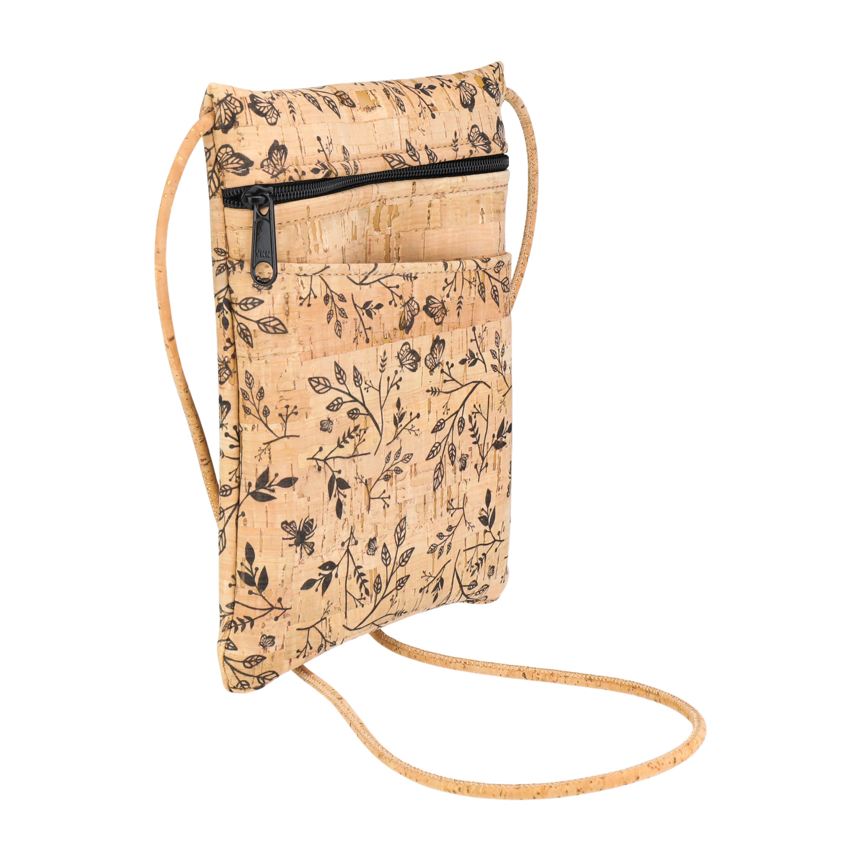 Natalie Therese - Wholesale Crossbody Bag - Women's - Cork Mini Crossbody Bag | Black Floral Print3