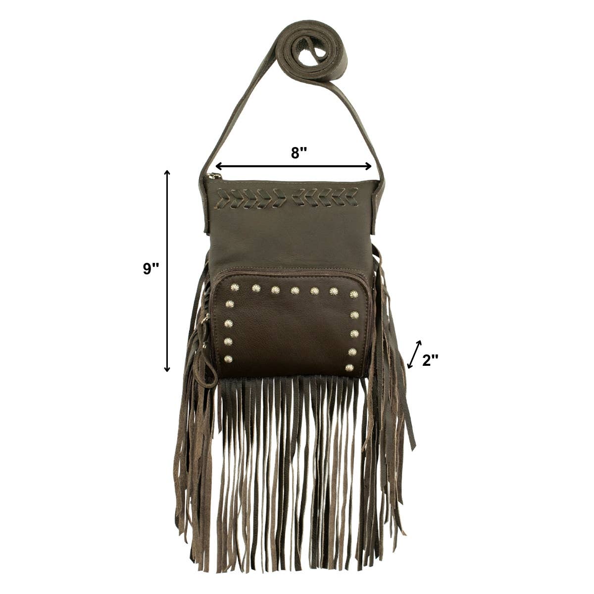 American West - Vendita all'ingrosso Borsa a tracolla - Donna - Borsa a tracolla Cowgirl con frange e tasca frontale20